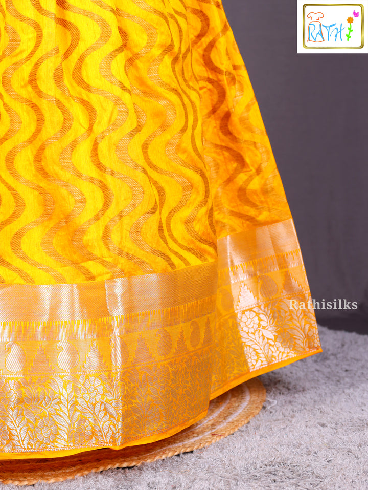 Elegant Yellow Art Silk Frock
