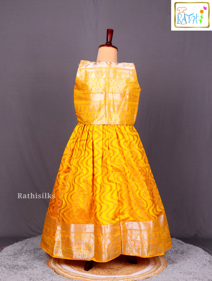 Elegant Yellow Art Silk Frock