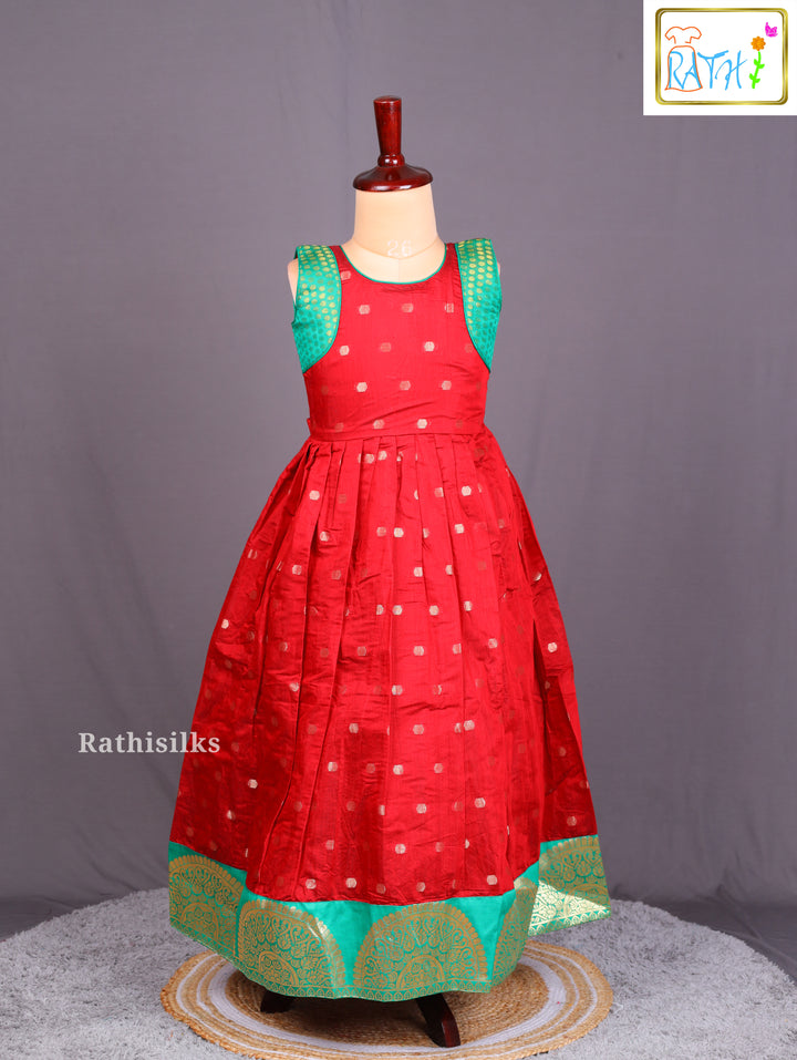 Ethnic Red Girls’ Frock