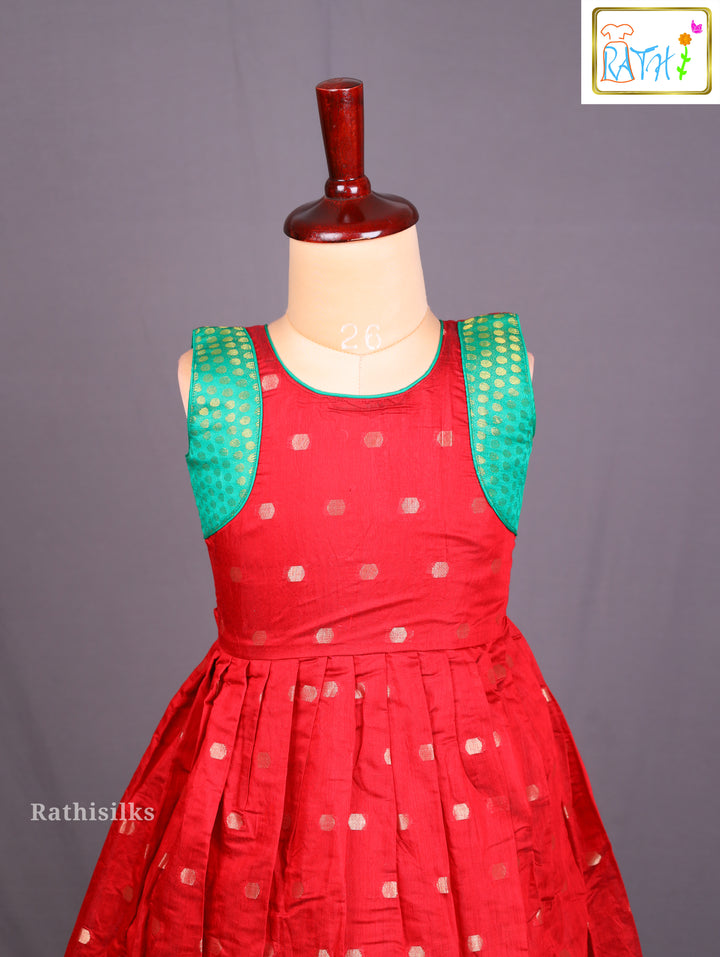 Ethnic Red Girls’ Frock