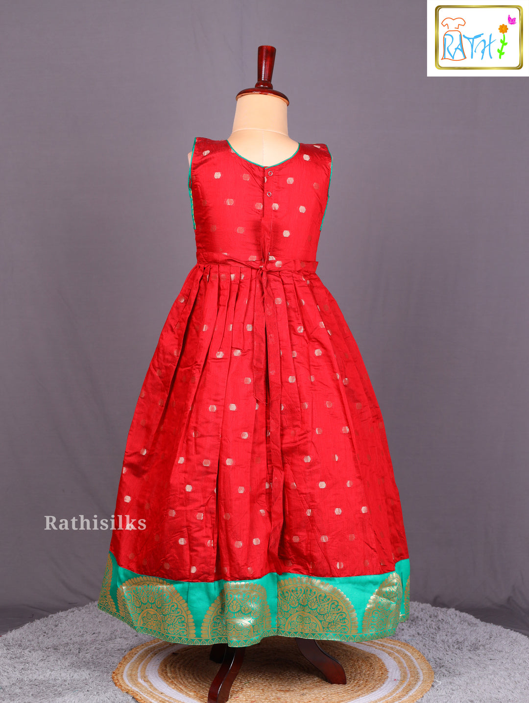 Ethnic Red Girls’ Frock