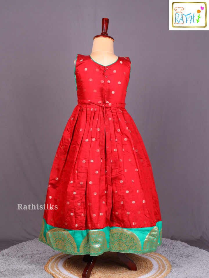 Ethnic Red Girls’ Frock