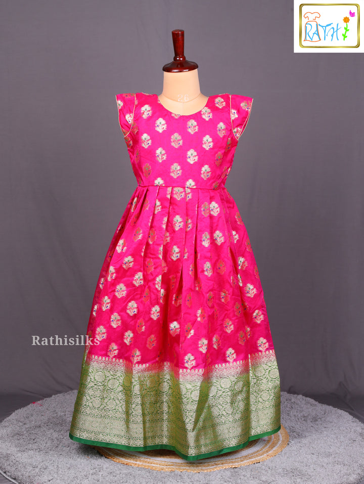 Ethnic Pink Girls’ Frock