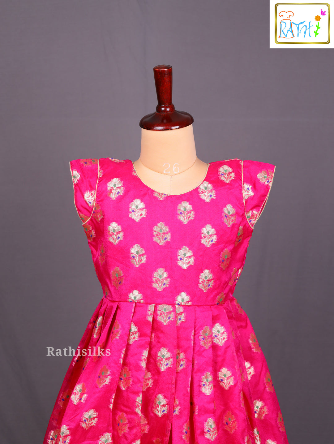Ethnic Pink Girls’ Frock
