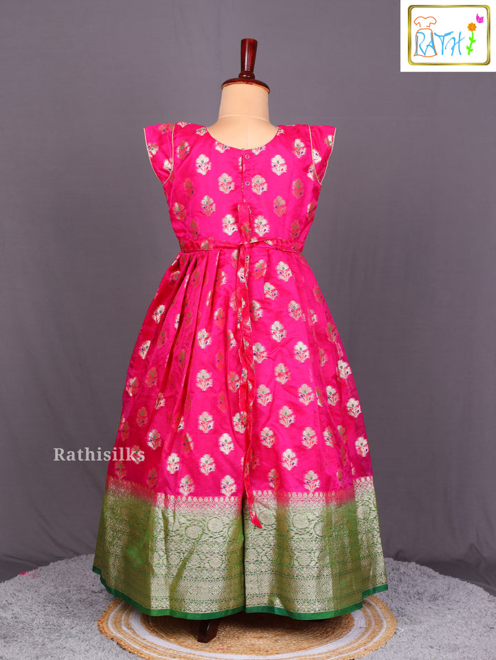 Ethnic Pink Girls’ Frock