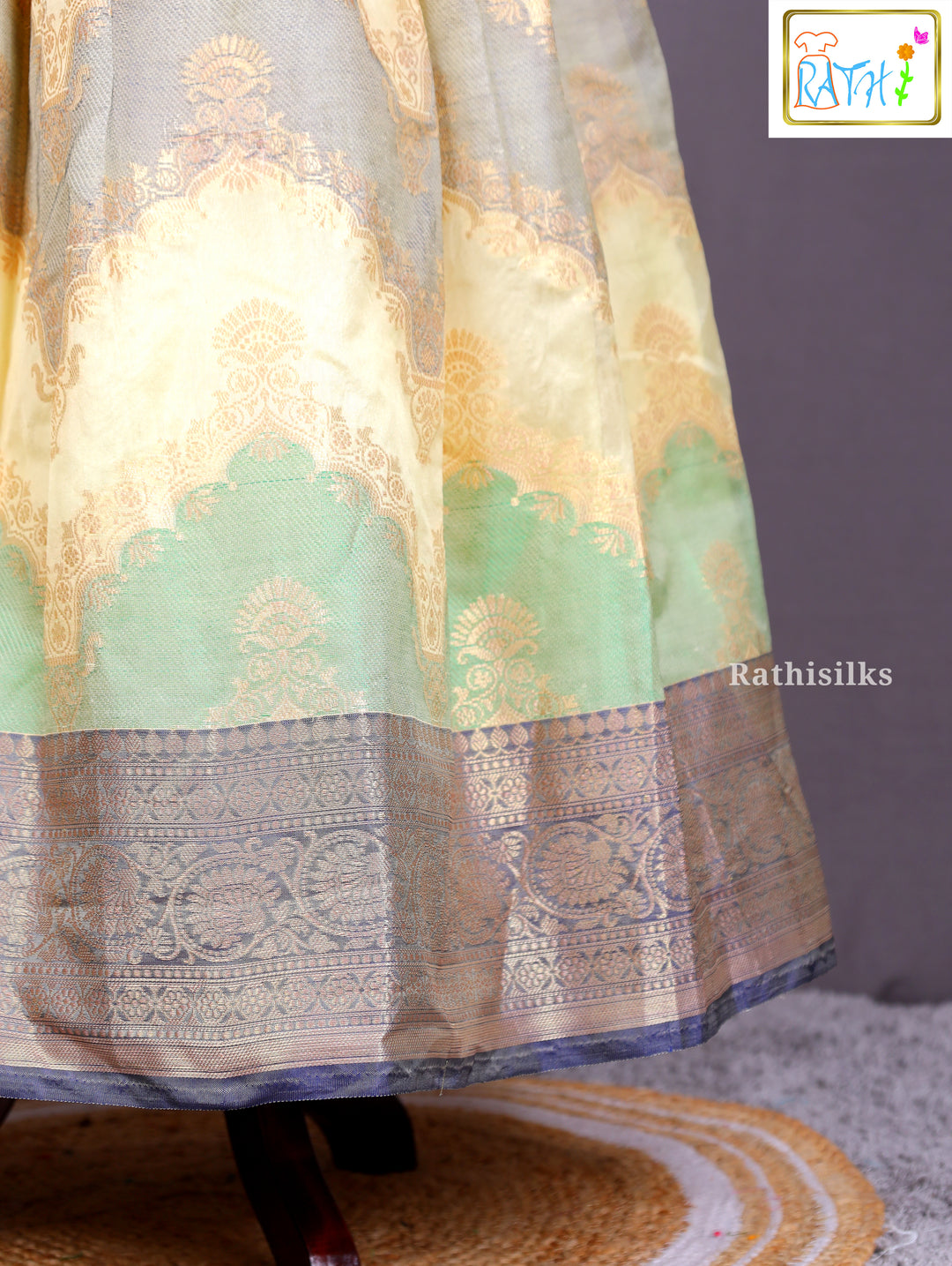 Ethnic Grey & Pastel Girls’ Frock