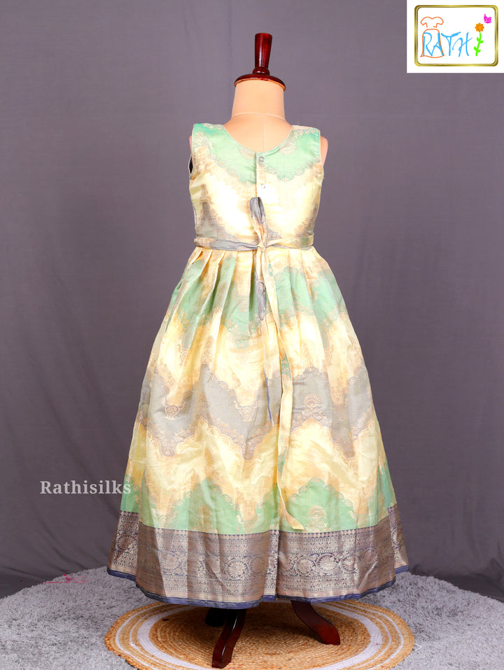 Ethnic Grey & Pastel Girls’ Frock
