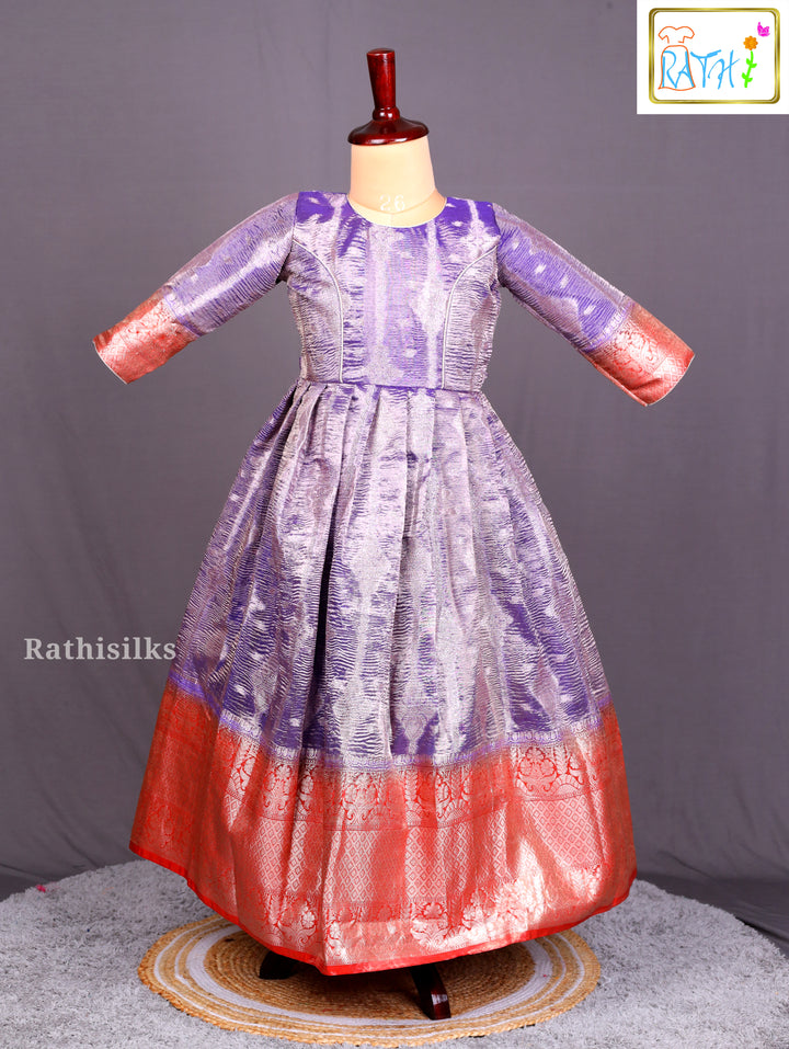 Ethnic Purple & Red Girls’ Frock