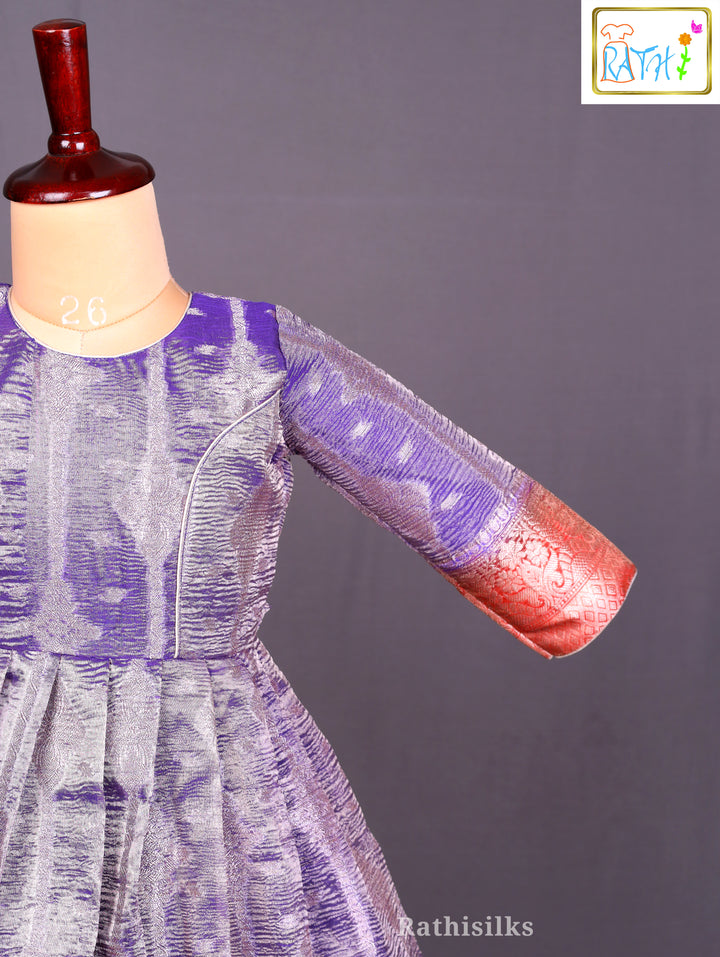 Ethnic Purple & Red Girls’ Frock