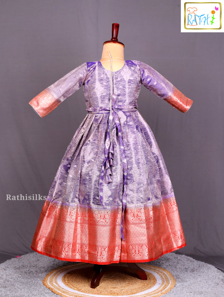 Ethnic Purple & Red Girls’ Frock