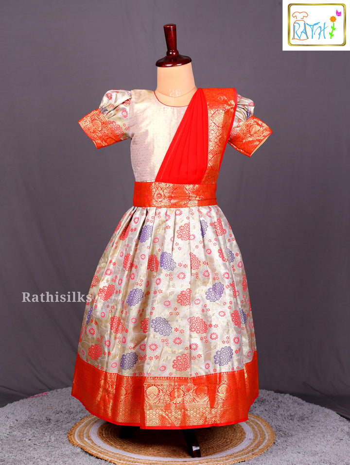 Elegant Green & Pink Art Silk Saree Dress