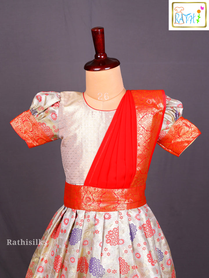 Elegant Green & Pink Art Silk Saree Dress