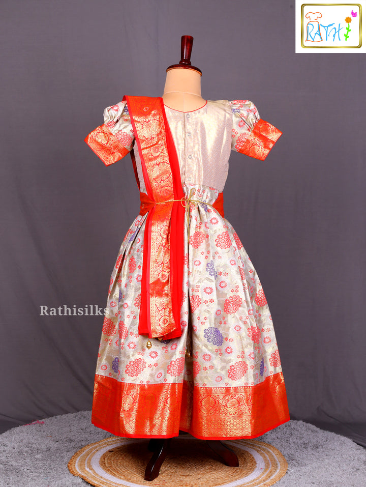Elegant Green & Pink Art Silk Saree Dress