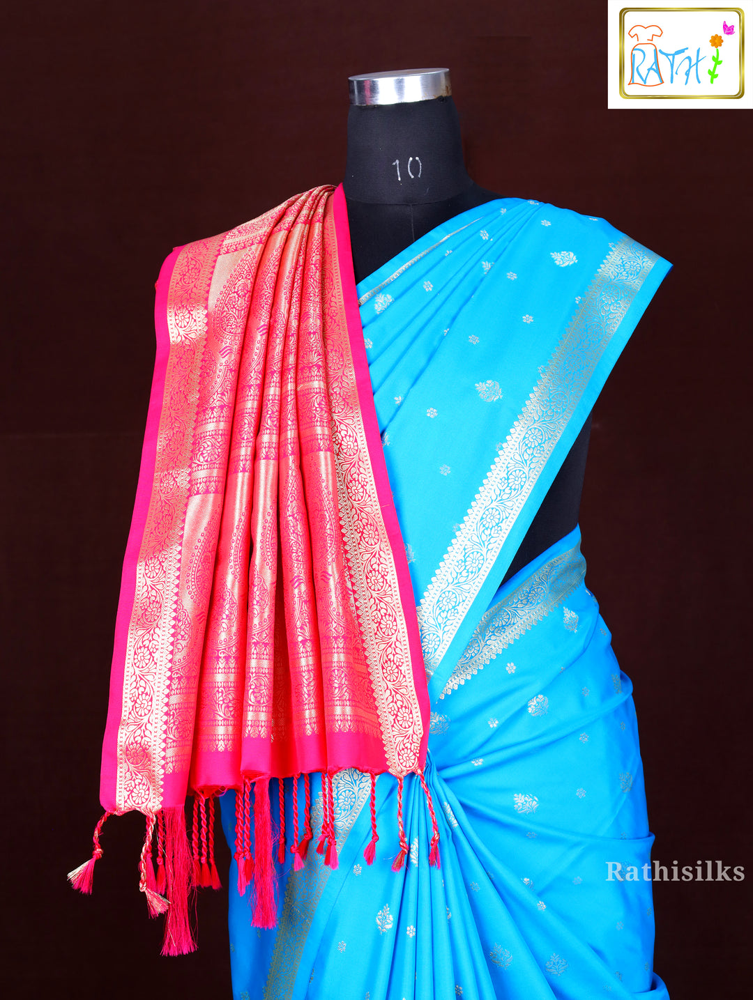 Chic Aqua Blue Art Silk Saree