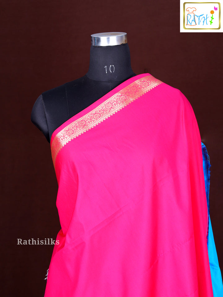 Chic Aqua Blue Art Silk Saree