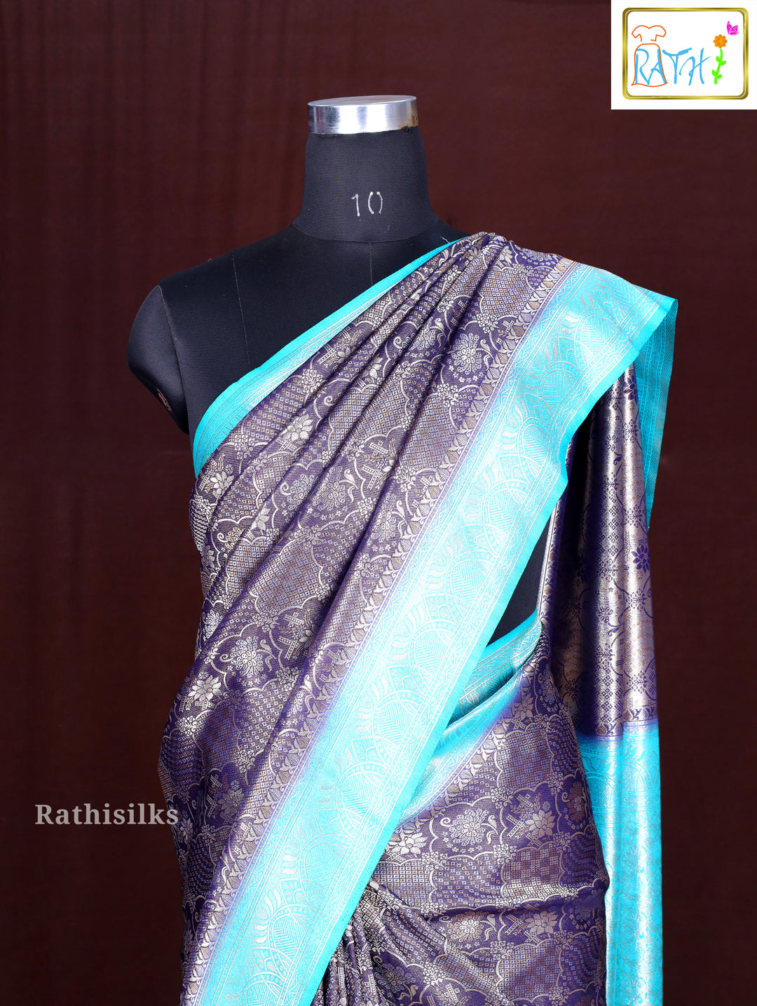 Regal Purple Synthetic Saree