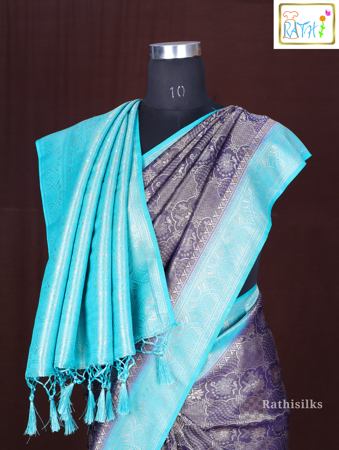 Regal Purple Synthetic Saree