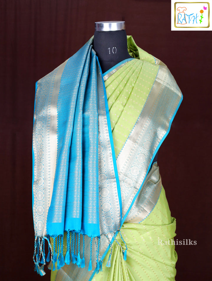 Fresh Lime Green Art Silk Saree