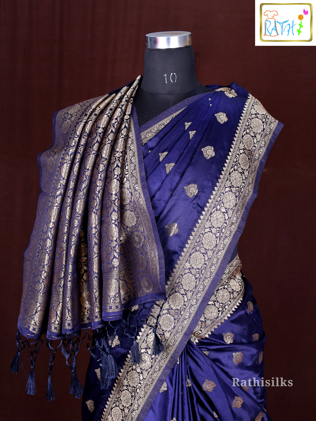 Elegant Deep Blue Synthetic Saree