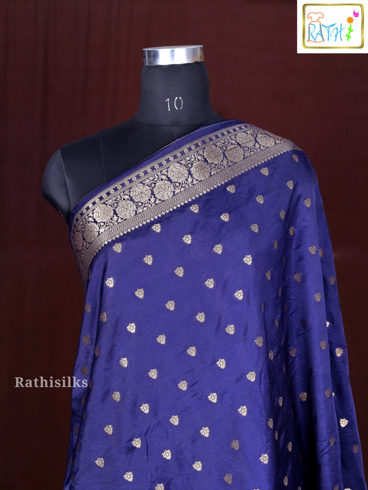 Elegant Deep Blue Synthetic Saree