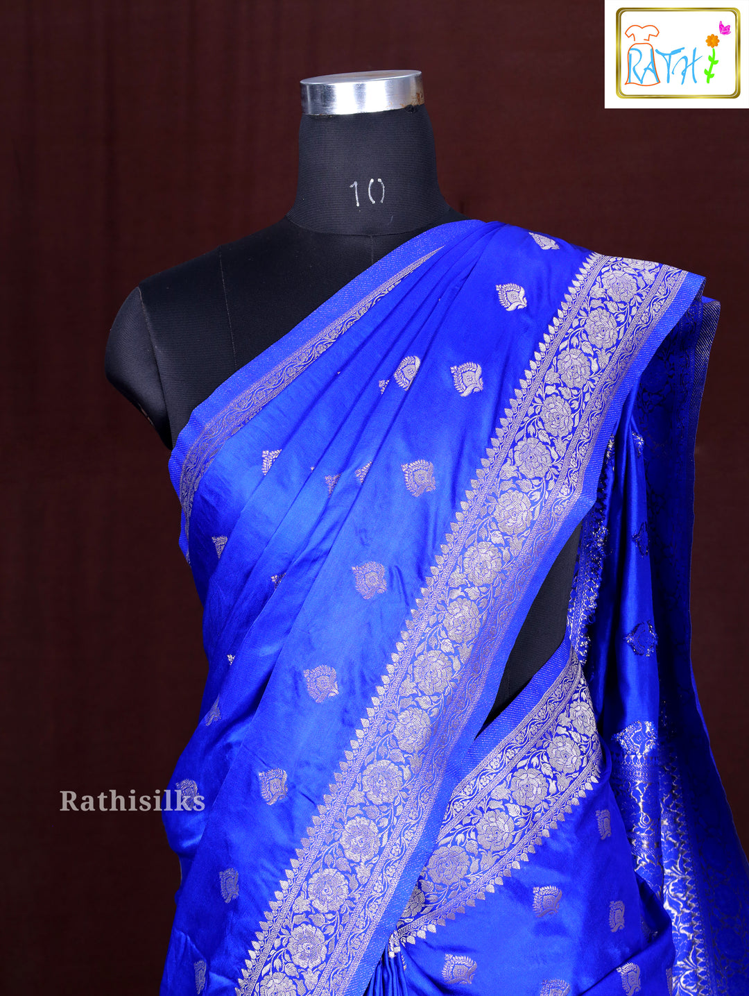 Striking Royal Blue Synthetic Saree
