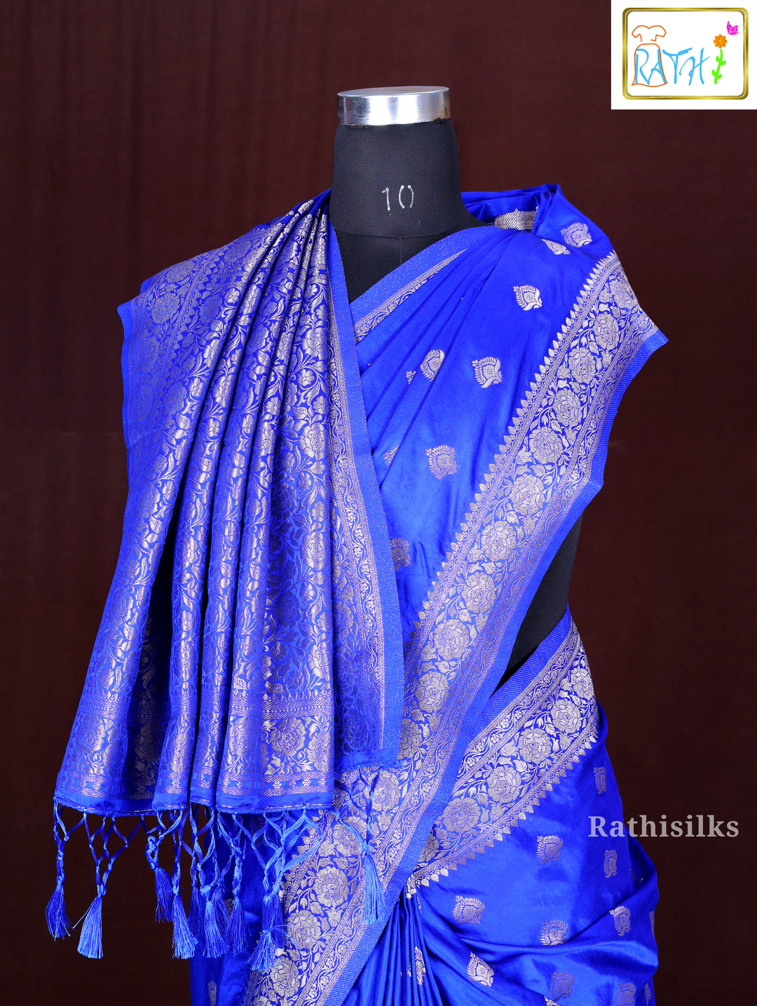 Striking Royal Blue Synthetic Saree