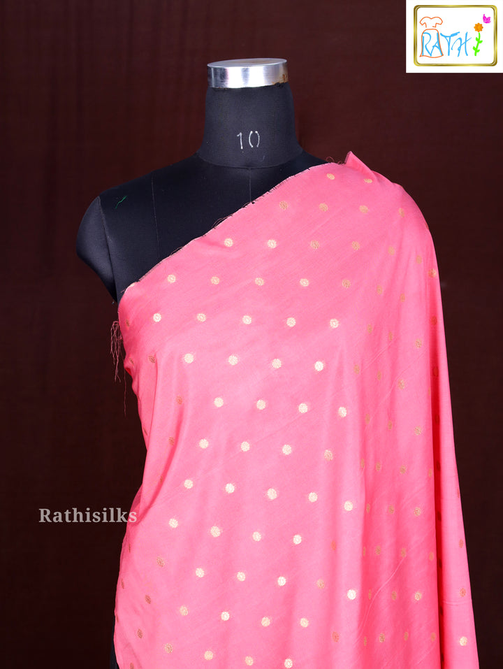 Charming Coral Pink Art Silk Saree
