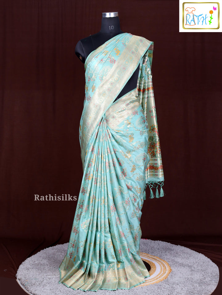 Green Synthetic Saree