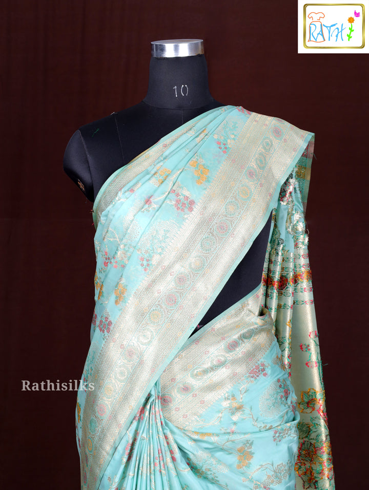 Green Synthetic Saree