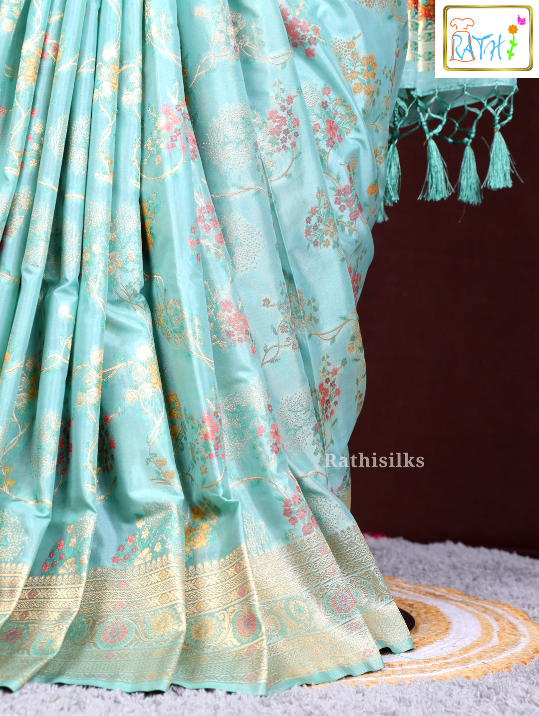 Green Synthetic Saree