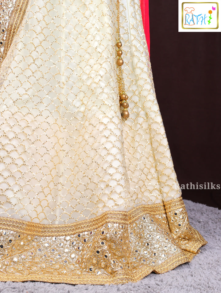 Elegant White & Gold Lehenga