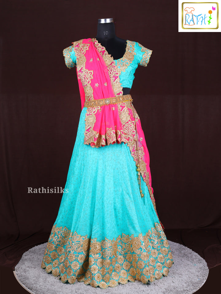 Chic Aqua Blue Lehenga