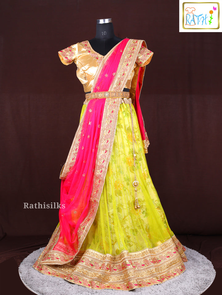 Fresh Lime Green Floral Lehenga