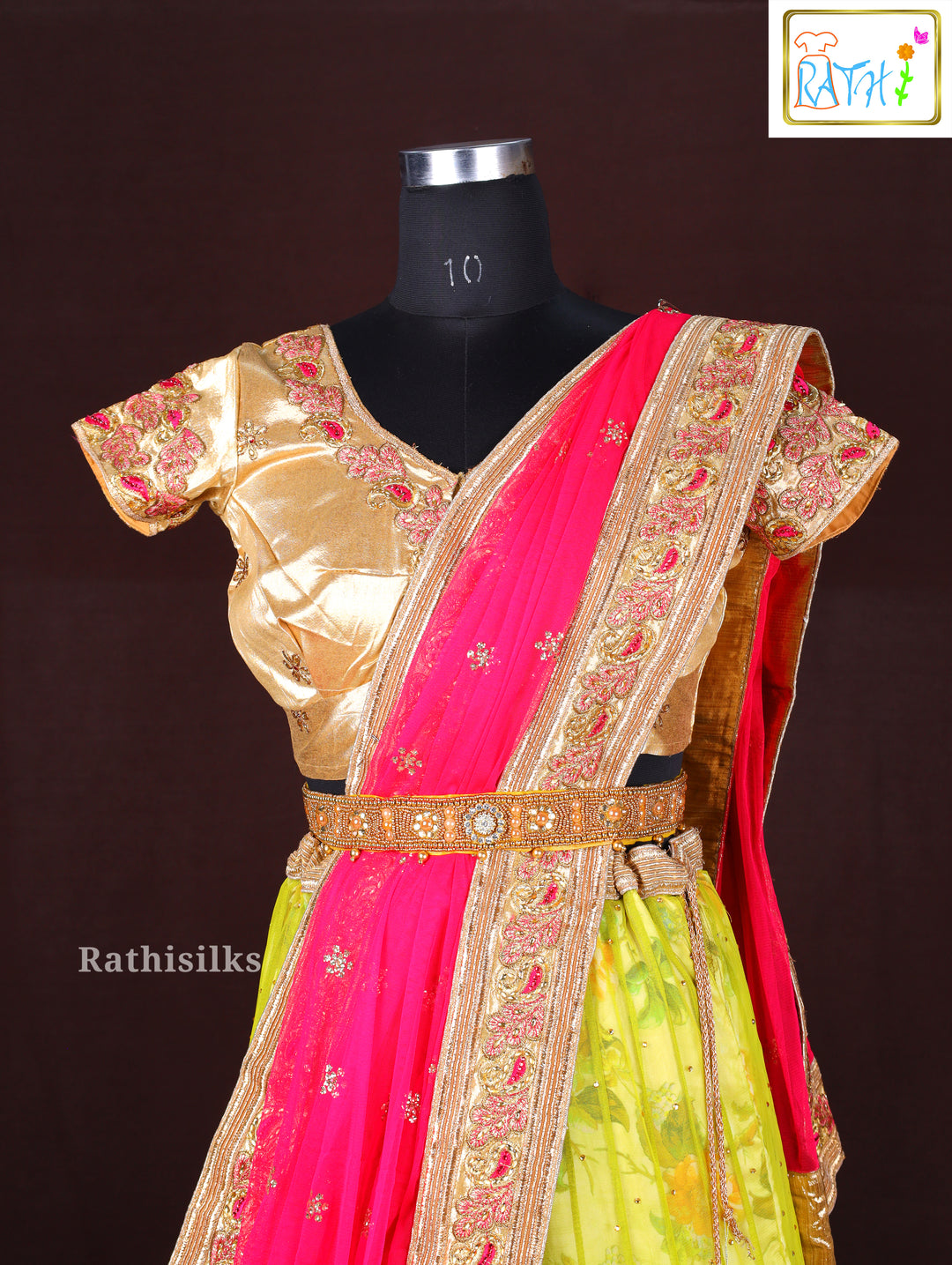 Fresh Lime Green Floral Lehenga