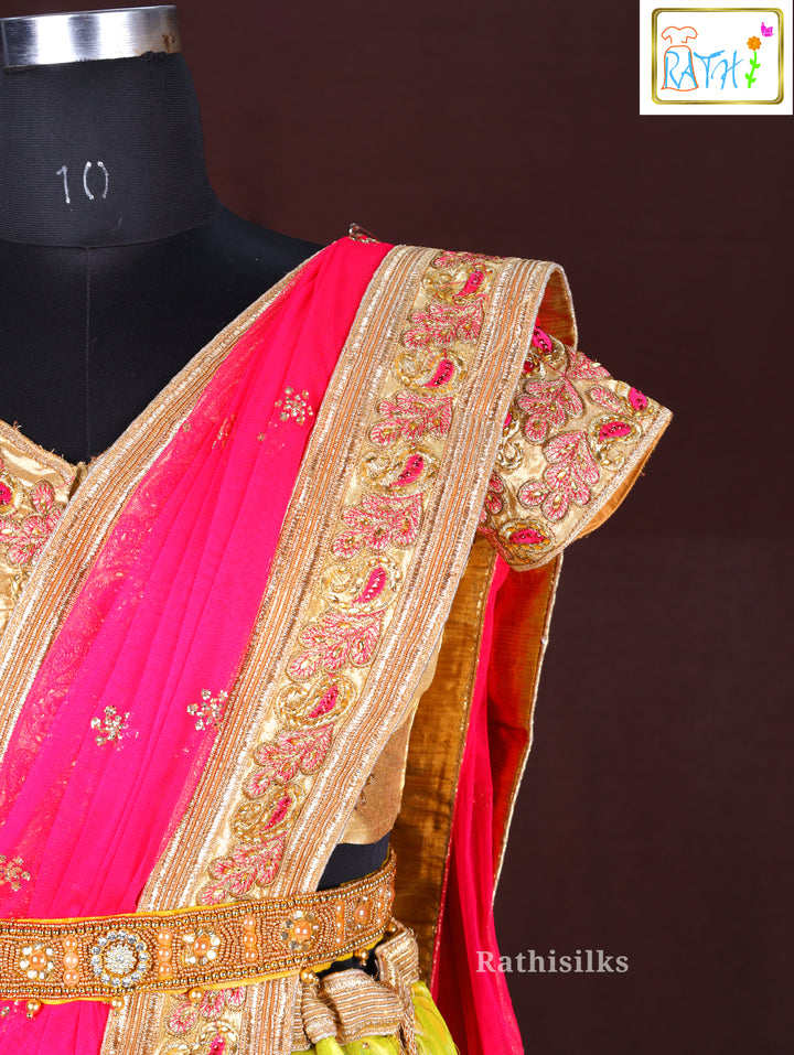 Fresh Lime Green Floral Lehenga