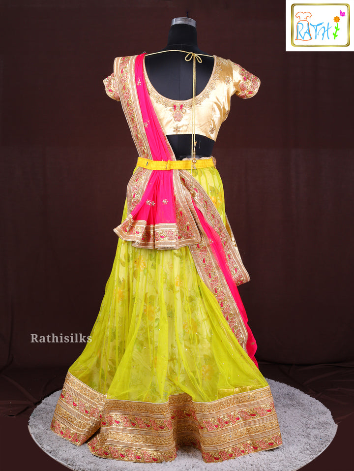 Fresh Lime Green Floral Lehenga