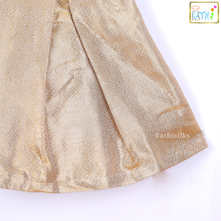 Elegant Gold & Red Frock