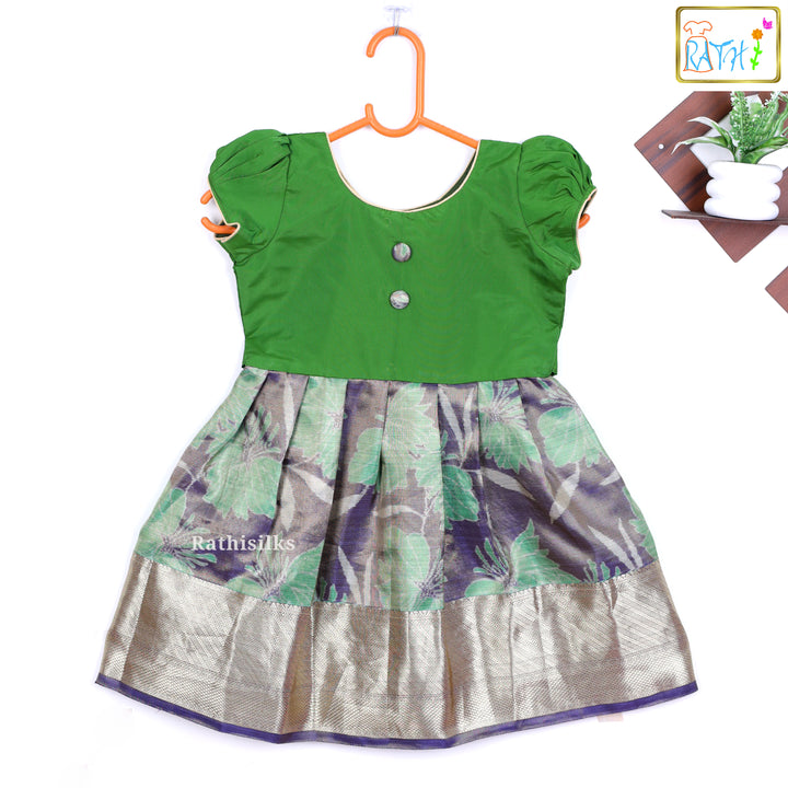 Elegant Green Art Silk Frock