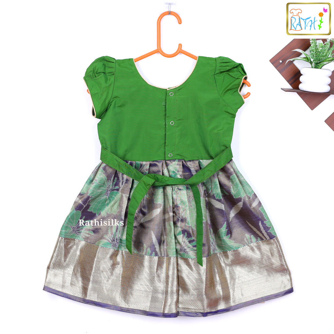 Elegant Green Art Silk Frock