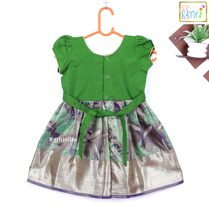 Elegant Green Art Silk Frock