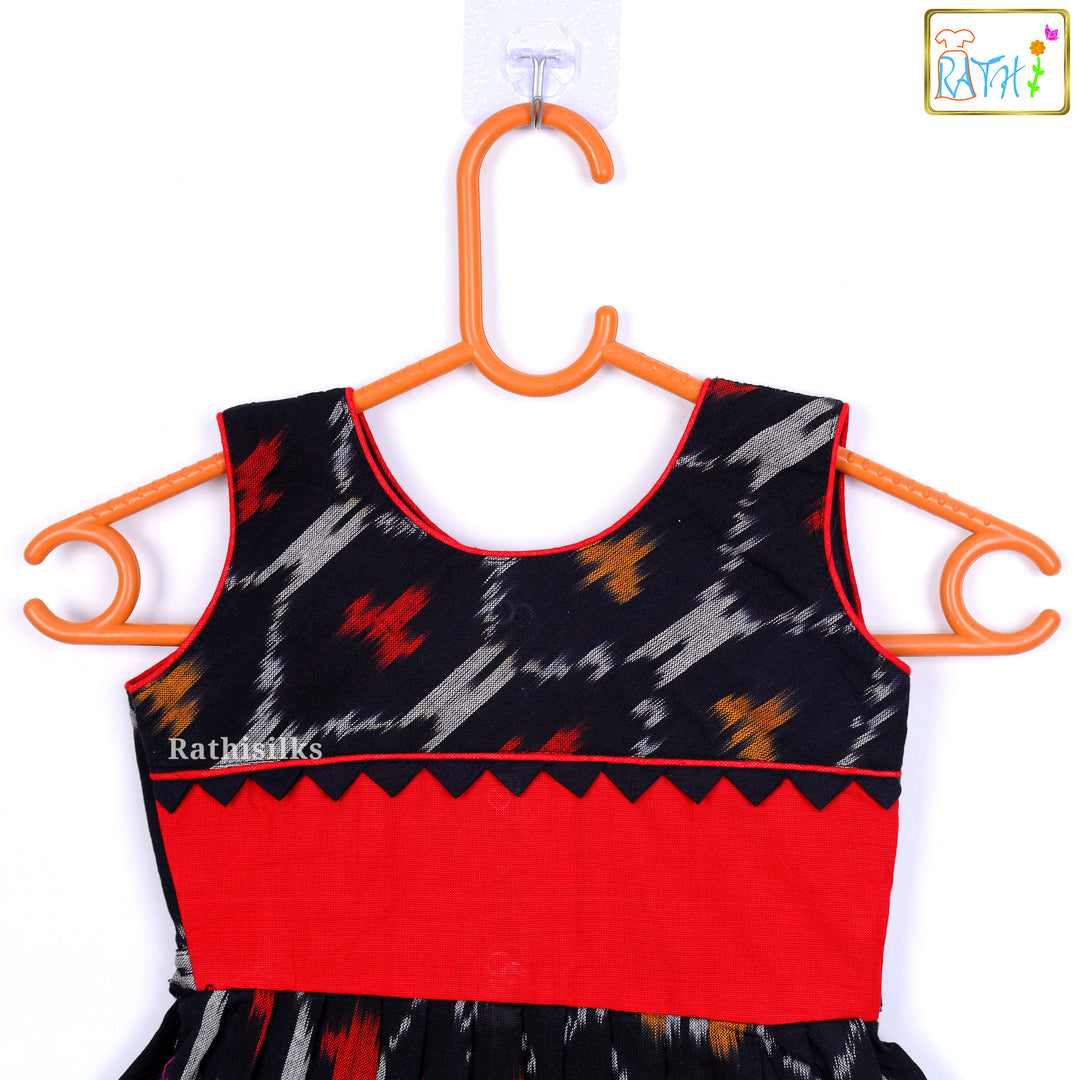 Black & Red Ikat Frock