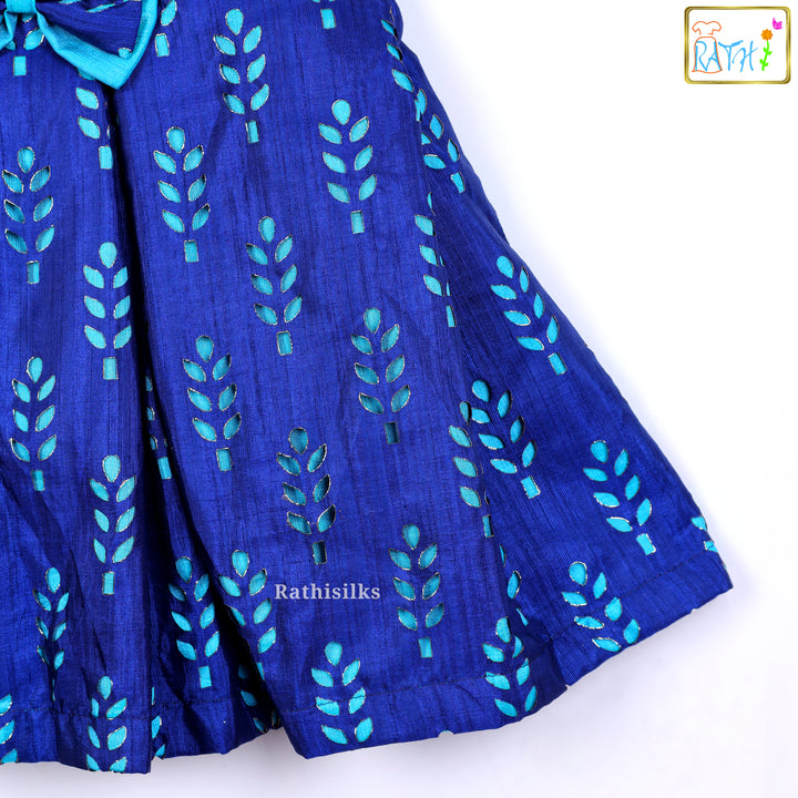 Blue & Aqua Brocade Frock
