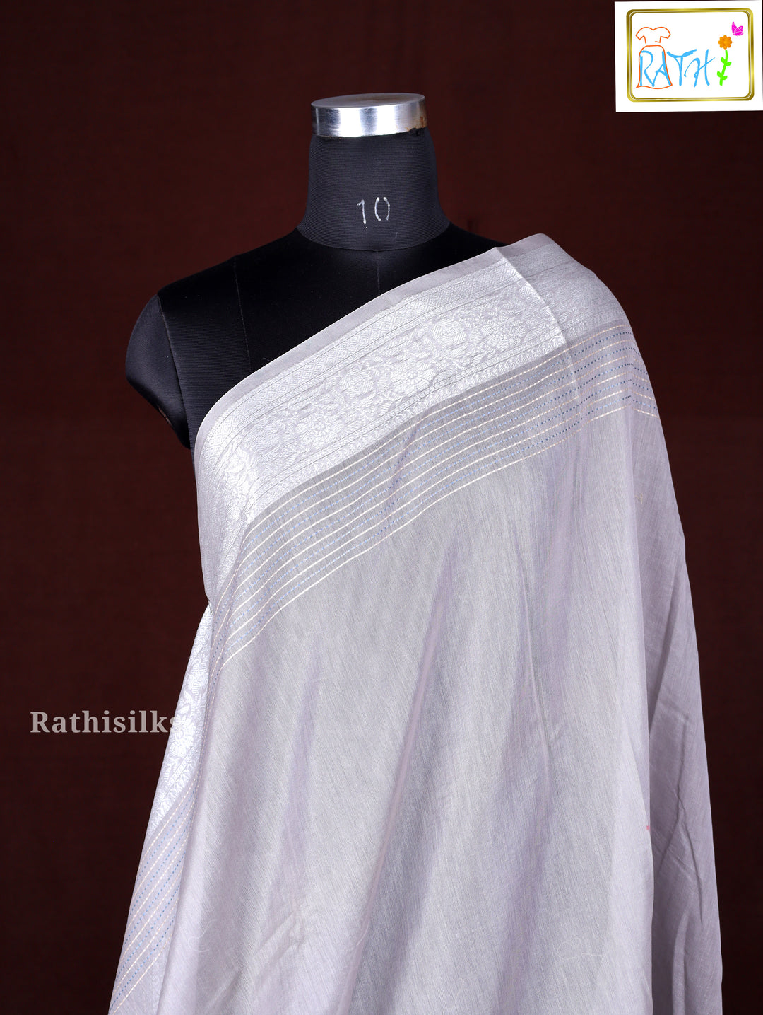 Elegant Grey Synthetic Saree