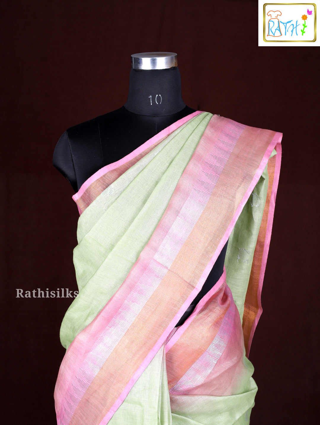Elegant Mint Green Synthetic Saree
