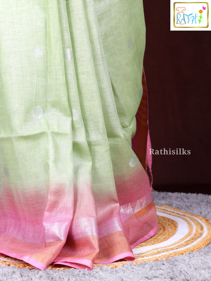 Elegant Mint Green Synthetic Saree