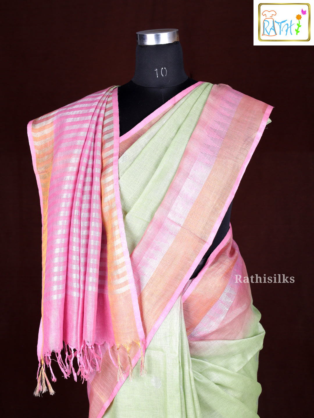 Elegant Mint Green Synthetic Saree