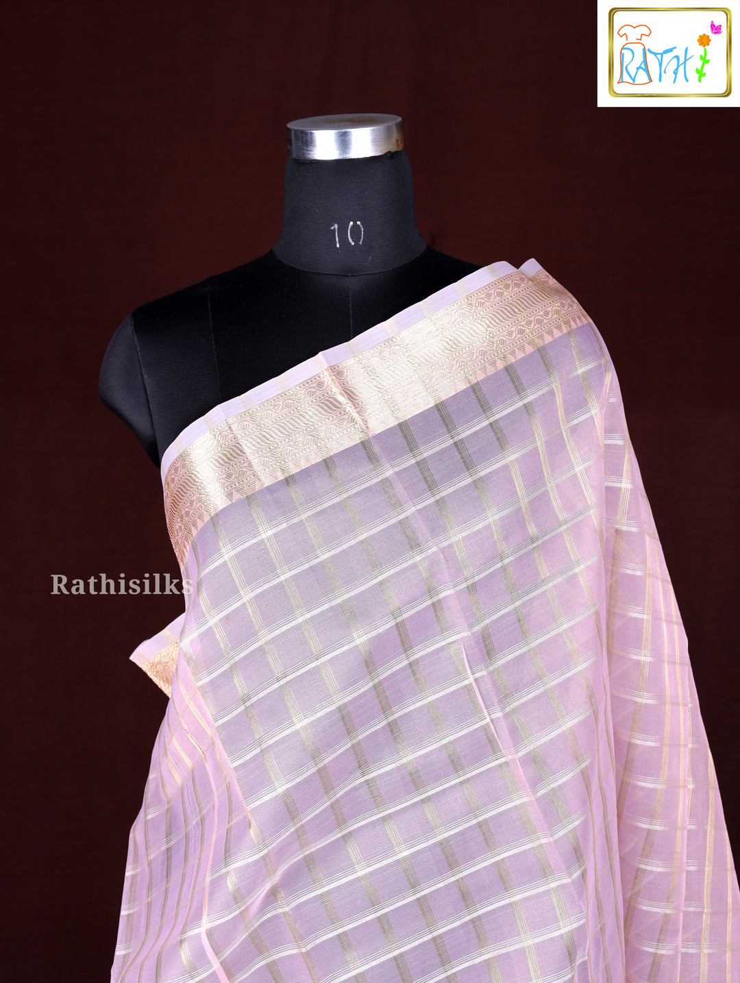 Elegant Light Pink Synthetic Saree