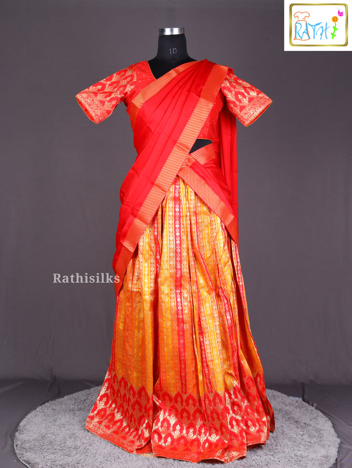 Red & Gold Half Saree