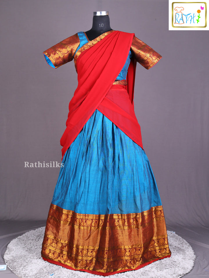 Red & Blue Half Saree