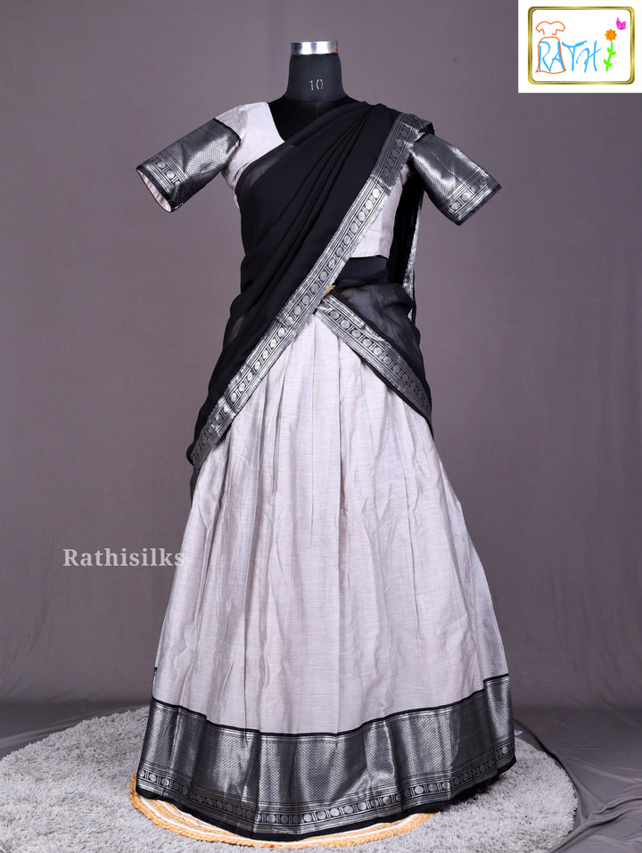 Black & Silver Half Saree